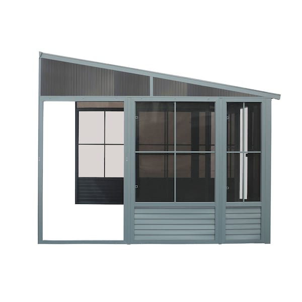 Gazebo Penguin Florence Wall Mounted Solarium 8x12 Metal Roof - W1207MR-32