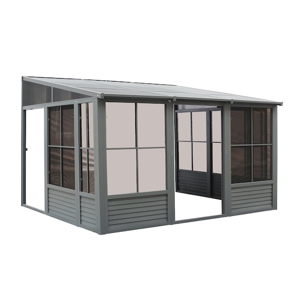 Gazebo Penguin Florence Wall Mounted Solarium 8x12 Metal Roof - W1207MR-32