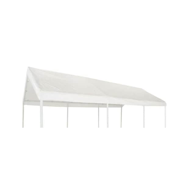 Impact Canopy 10 FT 8In x 20 FT  Carport Top without Leg Skirts, White, 180g - 070111021