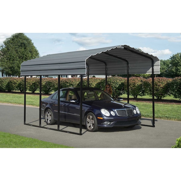 Arrow Storage Products Carport, 10 ft. x 15 ft. x 9 ft. Charcoal - CPHC101509