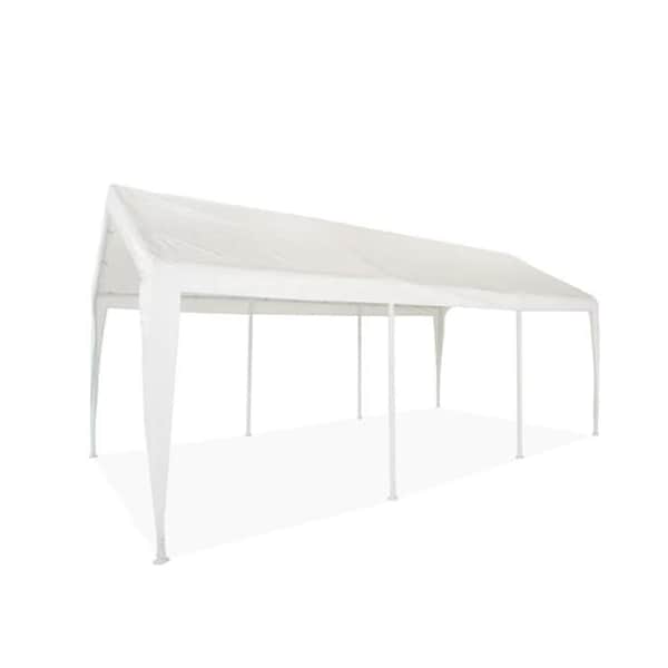 Impact Canopy 10 FT 8In x 20 FT  Carport Top with Leg Skirts, White, 180g - 070111020