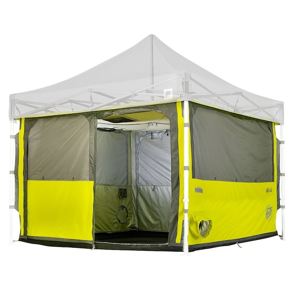 E-Z Up Work Cube Shelter, 10' W x 10' L, Straight Leg, Limeade - WC10SLLA
