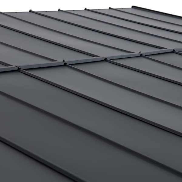 Sunjoy 10 ft. x 12 ft. Metal Roof; Aluminum and Metal Frame with Curtain and Netting - A1020309A0