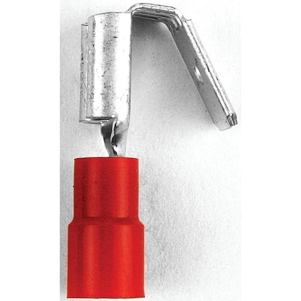 Jandorf Disconnect Terminal, 22 to 18 AWG Wire, Vinyl Insulation, Copper Contact, Red, 5PK - 60949