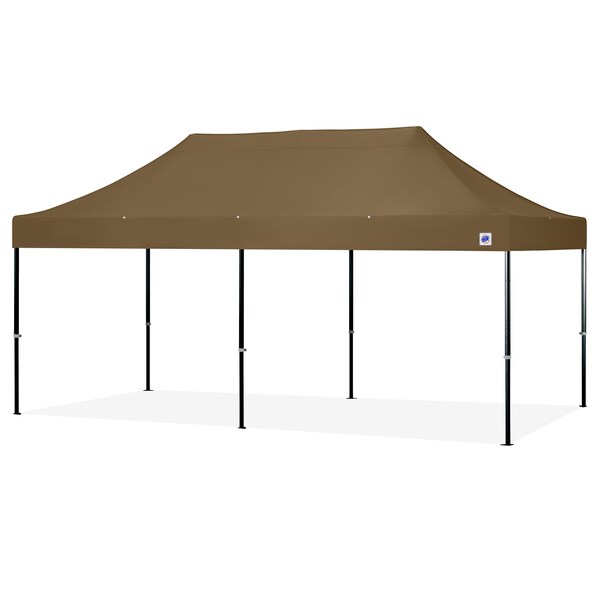 E-Z Up TAA Compliant Endeavor Shelter, 10' W x 20' L, Black Aluminum Frame, Coyote Brown Vented Top - END3ABK20VTKMCCB
