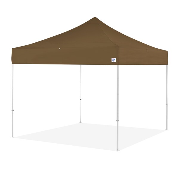 E-Z Up TAA Compliant Shelter, 13' W x 13' L, Gray Aluminum Frame, Coyote Brown Top - END3AGY13KBG