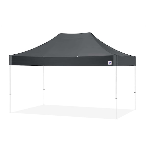 E-Z Up TAA Compliant Eclipse Shelter, 10' W x 15' L, White Steel Frame, Steel Gray Vented Top - EC3STL15KFWHTVMCSG