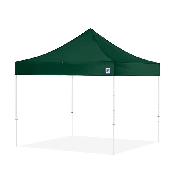 E-Z Up TAA Compliant Eclipse Shelter, 10' W x 10' L, White Steel Frame, Forest Green Top - EC3STL10KFGYTMCFG