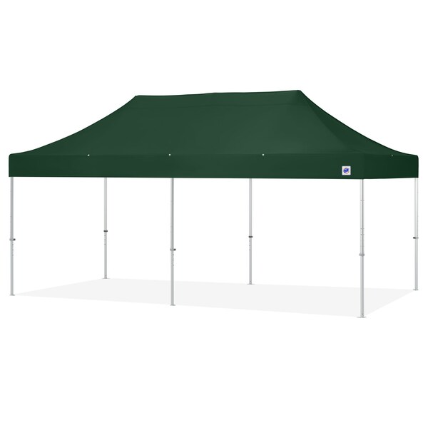 E-Z Up TAA Compliant Endeavor Shelter, 10' W x 20' L, Gray Aluminum Frame, Forest Green Top - END3A20KMCFG