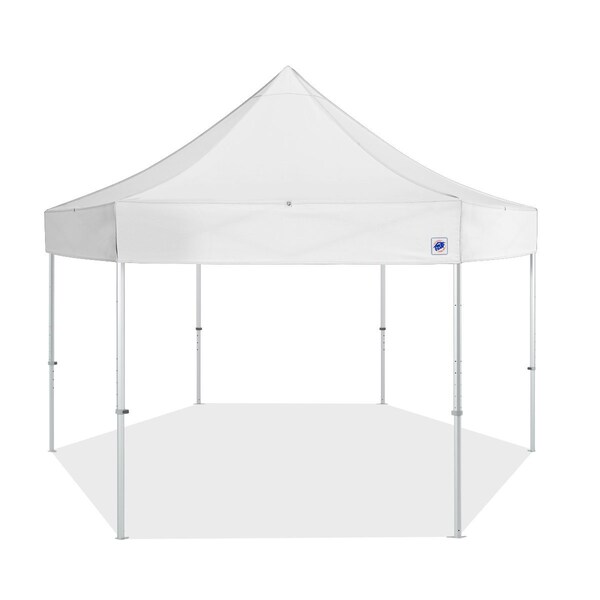 E-Z Up TAA Compliant HUB Shelter, 15' W x 15' L, Gray Aluminum Frame, White Top - HB3ALU15KFGYTWH