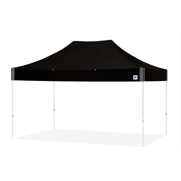 E-Z Up TAA Compliant Eclipse Shelter, 10' W x 15' L, White Steel Frame, Black Vented Top - EC3STL15KFWHTVMCBK