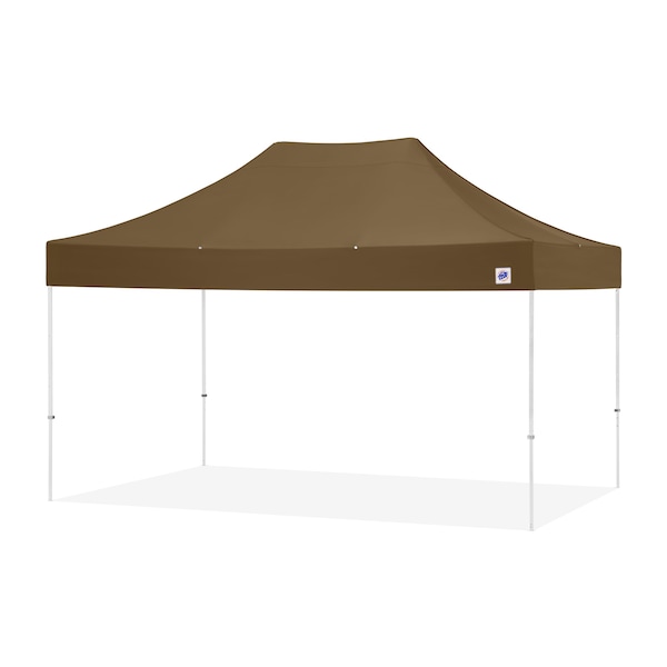 E-Z Up TAA Compliant Eclipse Shelter, 10' W x 15' L, White Steel Frame, Coyote Brown Vented Top - EC3STL15KFWHTVMCCB