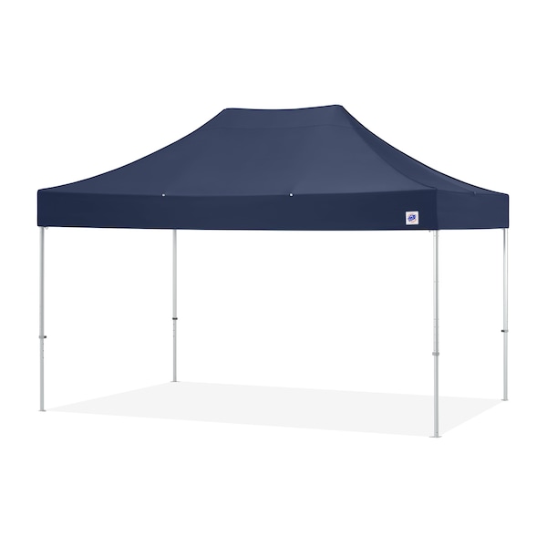 E-Z Up TAA Compliant Endeavor Shelter, 10' W x 15' L, Gray Aluminum Frame, Navy Blue Vented Top - END3A15VTKMCNB