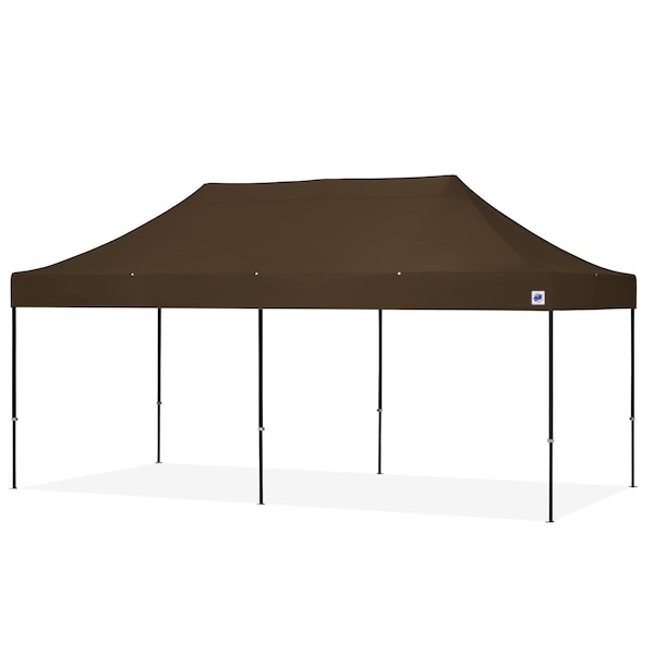 E-Z Up TAA Compliant Eclipse Shelter, 10' W x 20' L, Black Steel Frame, Coyote Brown Vented Top - EC3STL20KFBKTVMCCB