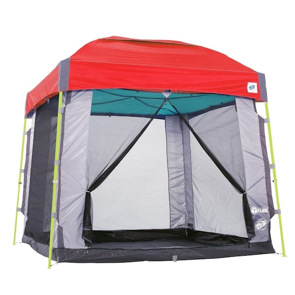 E-Z Up 10 x 10 ft. Angled Leg Canopy EZ Up Cube Mesh Canopy Screen Room - EZUSC10ALGY
