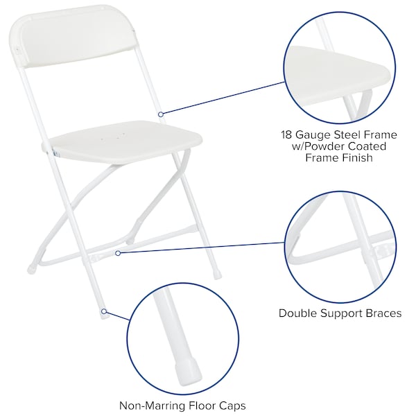 Flash Furniture White Canopy Tent, Folding Table and 4 Chair Set - JJ-GZ10PKG183Z-4LEL3-WHWH-GG