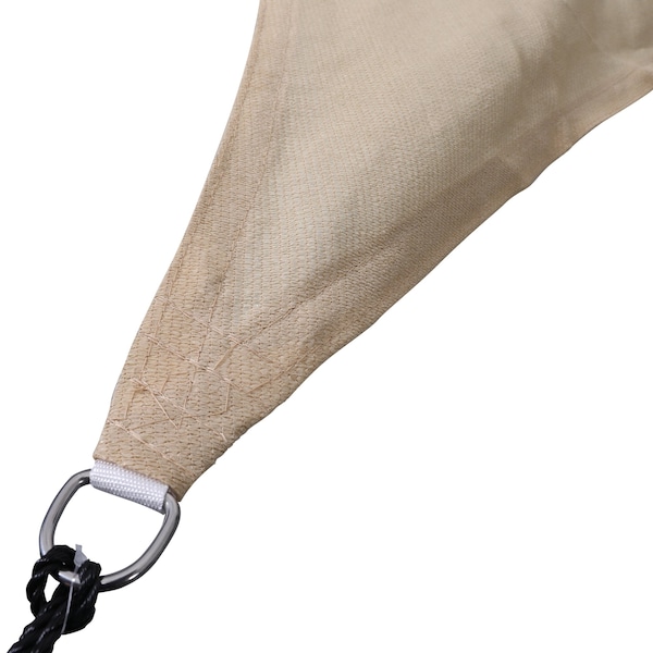 Flash Furniture Palmetto 12ft Triangle Sun Sail Shade Canopy with Included Nylon Attachment Ropes in Sand - GM-WL-SS22003-1-SAND-GG