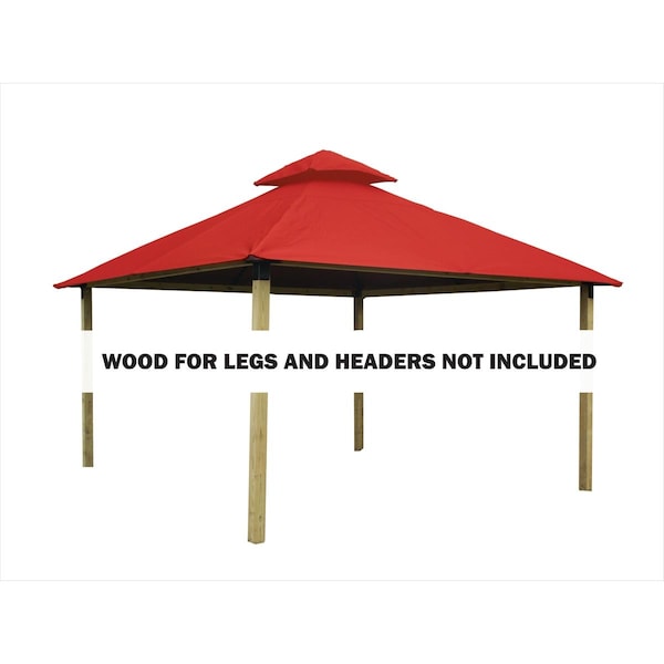 Superherostuff 14 sq. ft. Gazebo Roof Framing & Mounting Kit with Tangerine Outdura Canopy - PA3737723