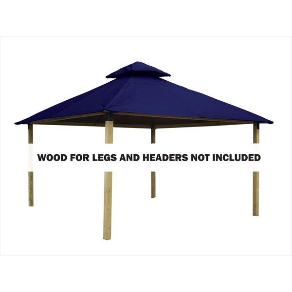 Acacia 14 sq. ft. Gazebo Roof Framing & Mounting Kit with Classic Royal Outdura Canopy - AGOK14- CLASSIC ROYAL