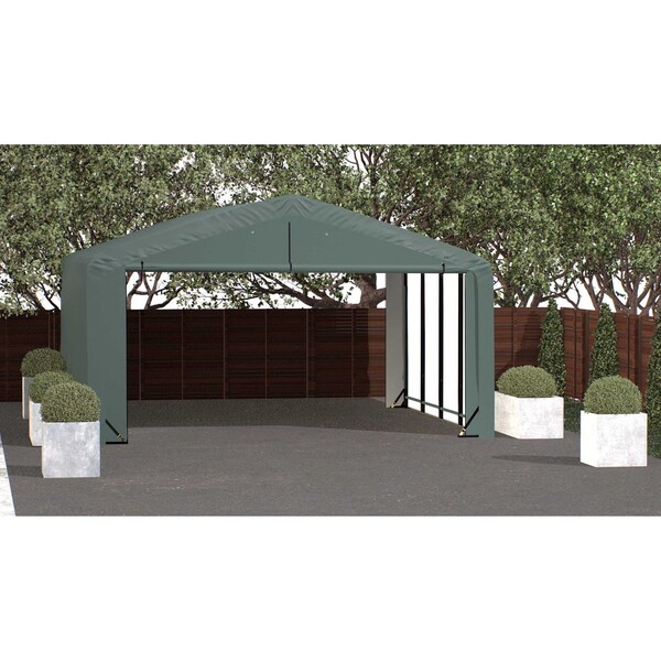 Shelterlogic ShelterTube Wind and Snow-Load Rated Garage, 20x23x10 Green - SQAADD0104C02002310
