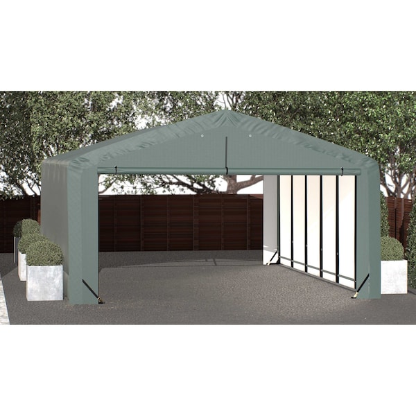 Shelterlogic ShelterTube Wind and Snow-Load Rated Garage, 20x27x12 Green - SQAADD0104C02002712