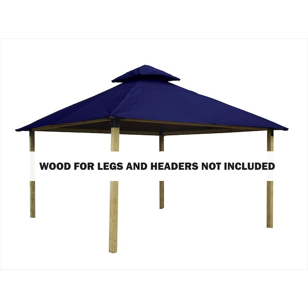 Superherostuff 12 sq. ft. Gazebo Roof Framing & Mounting Kit with Classic Royal Outdura Canopy - PA3746435