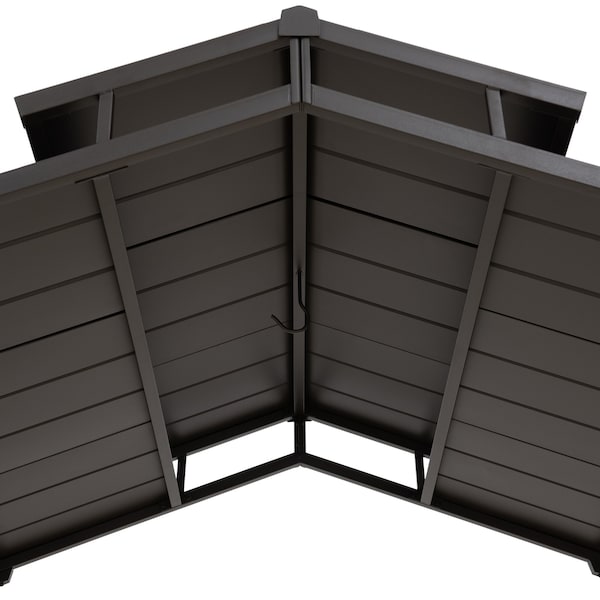 Sunjoy 5 ft. x 8 ft. Brown Steel 2-tier Grill Gazebo Hardtop - A104002820