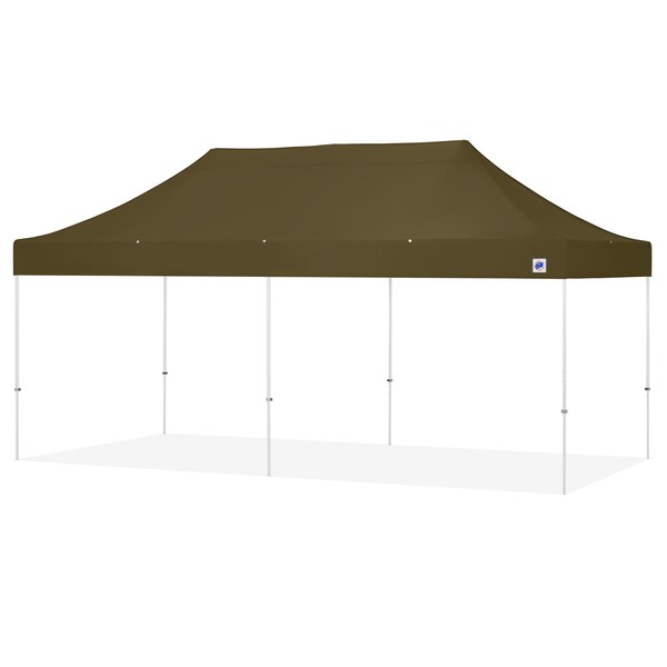 E-Z Up TAA Compliant Eclipse Shelter, 10' W x 20' L, White Steel Frame, OD Green Vented Top - EC3STL20KFWHTVMCOD