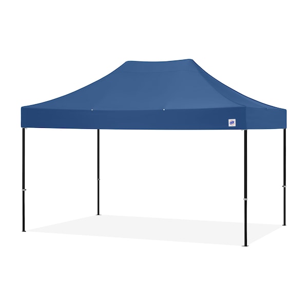 E-Z Up TAA Compliant Endeavor Shelter, 10' W x 15' L, Black Aluminum Frame, Royal Blue Vented Top - END3ABK15VTKMCRB