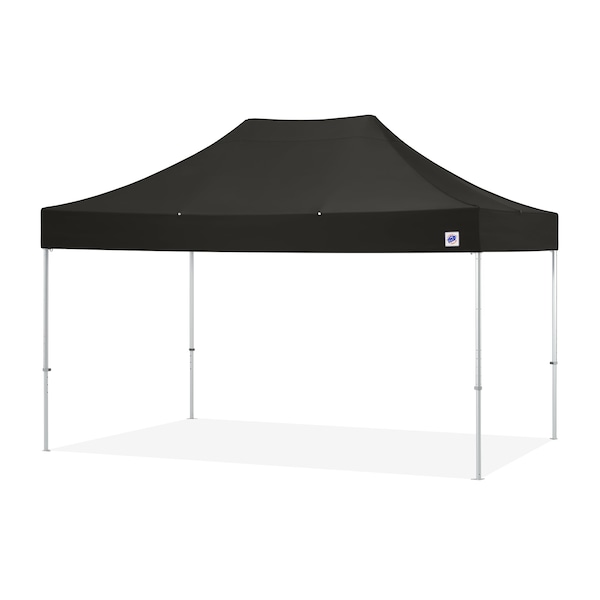 E-Z Up TAA Compliant Endeavor Shelter, 10' W x 15' L, Gray Aluminum Frame, Black Top - END3A15KMCBK