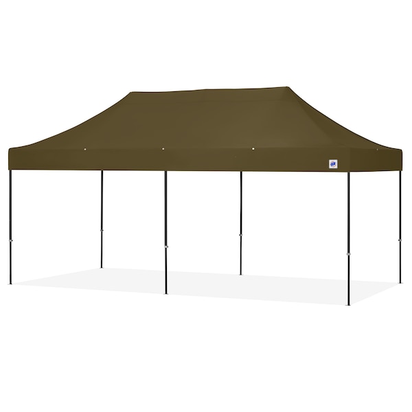 E-Z Up TAA Compliant Eclipse Shelter, 10' W x 20' L, Black Steel Frame, OD Green Vented Top - EC3STL20KFBKTVMCOD