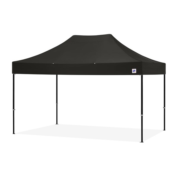 E-Z Up TAA Compliant Endeavor Shelter, 10' W x 15' L, Black Aluminum Frame, Black Vented Top - END3ABK15VTKMCBK