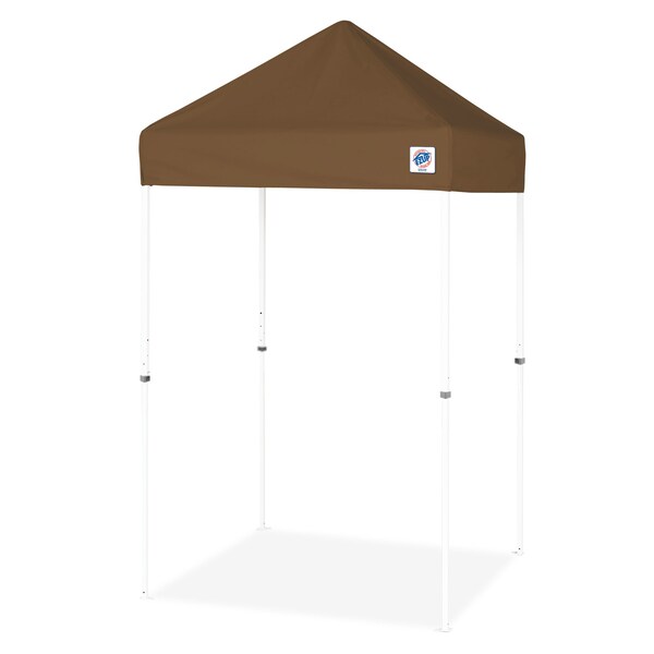 E-Z Up TAA Compliant VUE Shelter, 5' W x 5' L, White Steel Frame, Coyote Brown Top - VU2STL05KFWHTCB