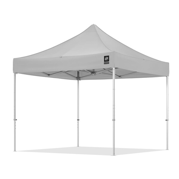 E-Z Up Freedom83 Shelter, 10' W x 10' L, TAA Compliant, Berry Amendment, Aluminum Frame, Light Gray Top - F83KCB10LG