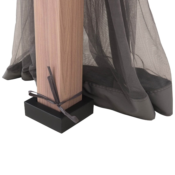 Sunjoy 10 ft. x 12 ft. Hardtop Gazebo with Netting and LED Lights - A102023920