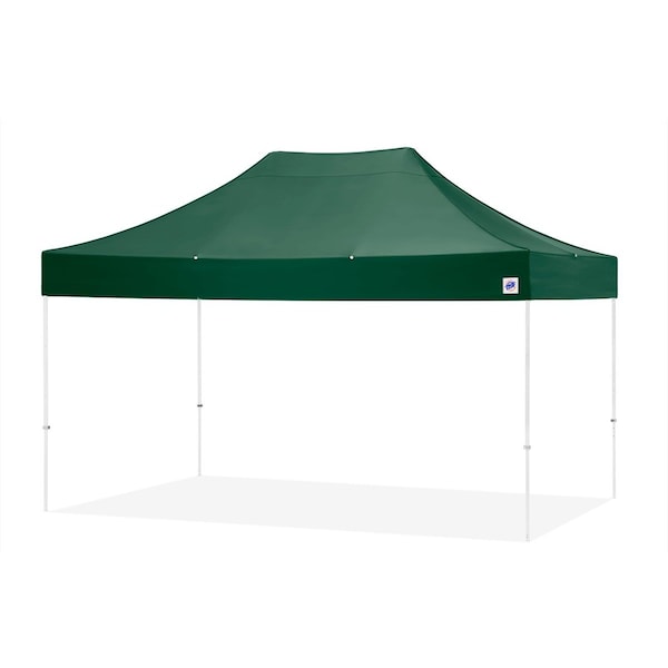 E-Z Up TAA Compliant Eclipse Shelter, 10' W x 15' L, White Steel Frame, Forest Green Top - EC3STL15KFWHTMCFG