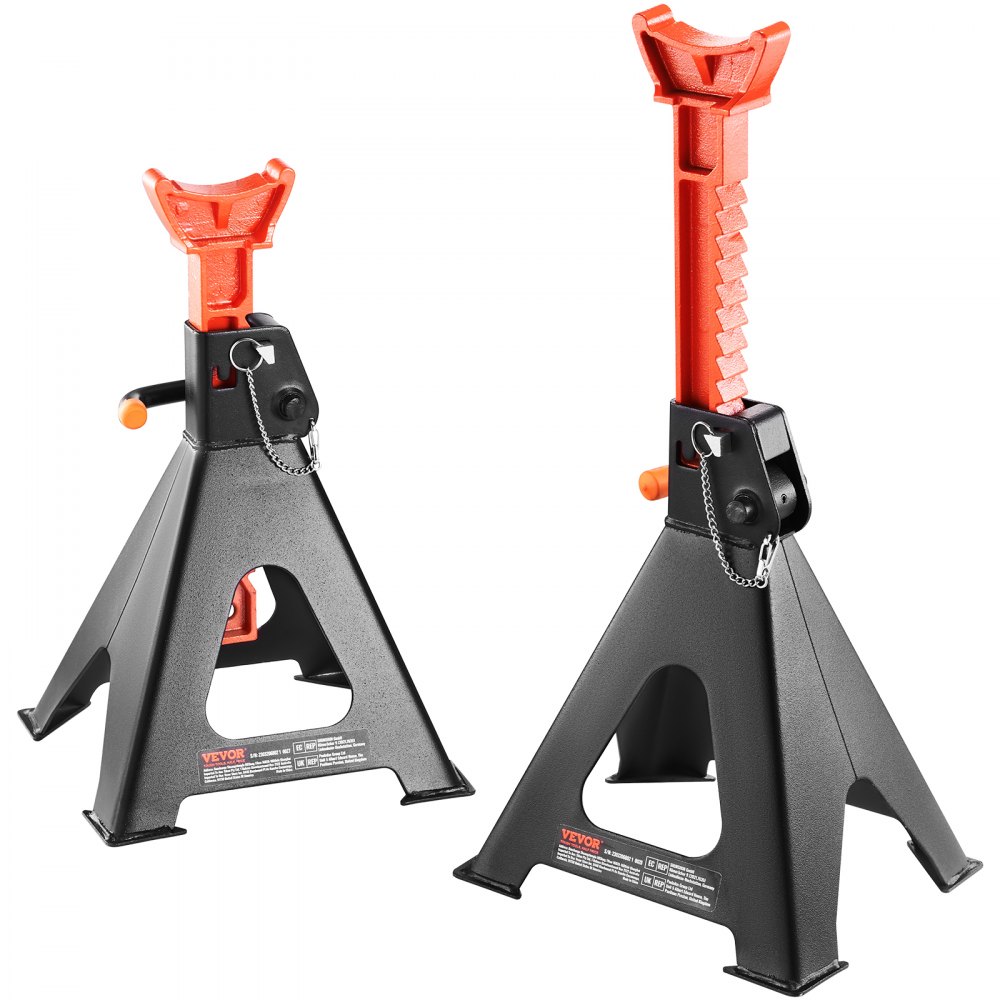 VEVOR Jack Stands, 6 Ton (13,000 lbs) Capacity Car Jack Stands Double Locking, 14.2 -23 inch Adjustable Height, for lifting SUV, Pickup Truck, Car and UTV/ATV, Red, 1 Pair - QJDZJD262QGOOF2GTV0