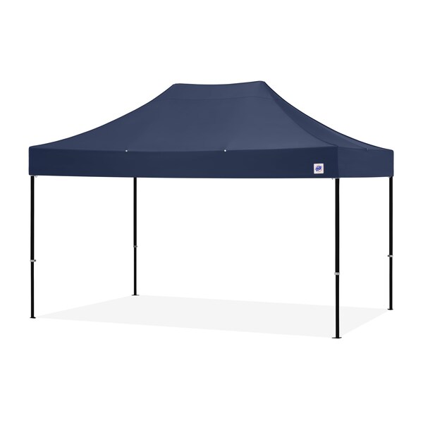 E-Z Up TAA Compliant Endeavor Shelter, 10' W x 15' L, Black Aluminum Frame, Navy Blue Vented Top - END3ABK15VTKMCNB