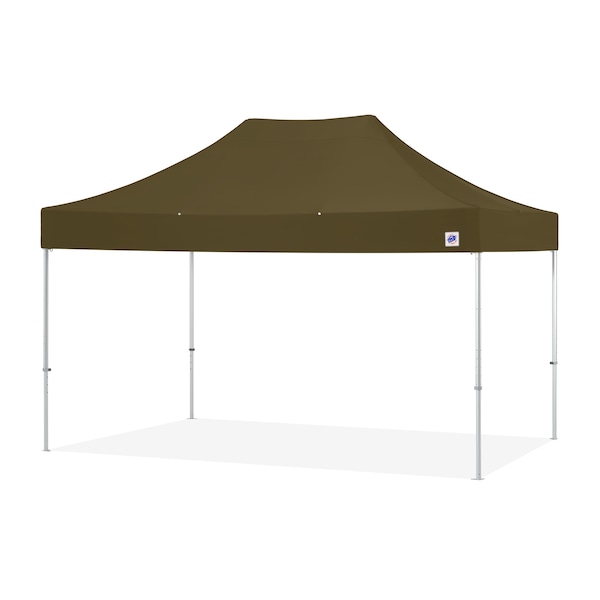 E-Z Up TAA Compliant Endeavor Shelter, 10' W x 15' L, Gray Aluminum Frame, OD Green Top - END3A15KMCOD