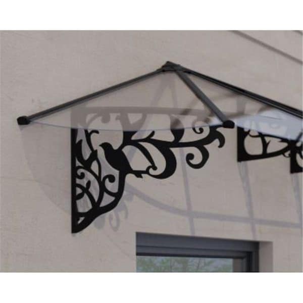 Oasis 11 x 3 ft. Lily 3154 Awning Kit, Black & Clear - OA3128077