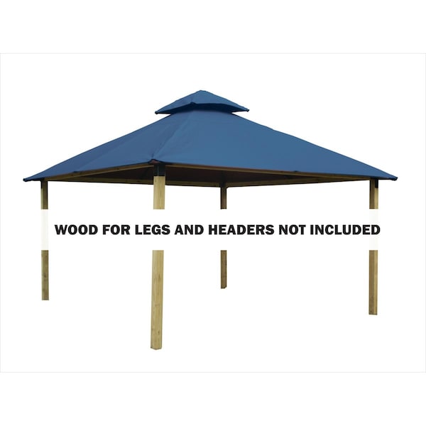 Superherostuff 14 sq. ft. Gazebo Roof Framing & Mounting Kit with Cobalt Blue Sundura Canopy - PA3732436