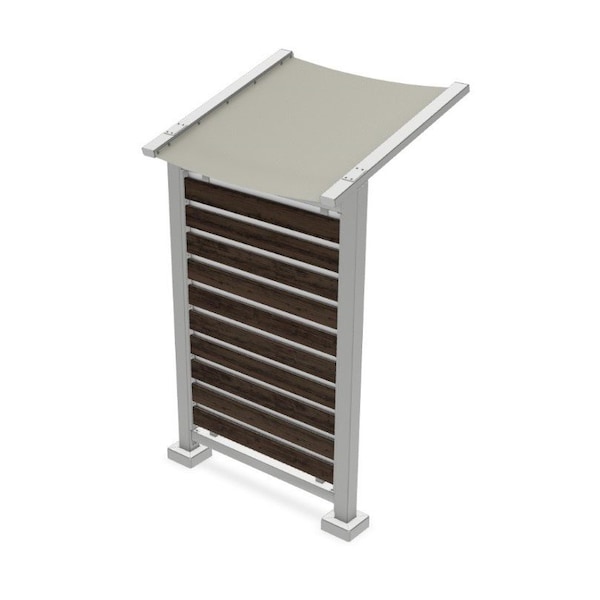 Ghent 63''Wx105''H Preserve, Single Unit, Glass, Walnut Slat Wall, Anodized Silver Frame, Cadet Grey Awning - PSV1FGSSILGRYWAL
