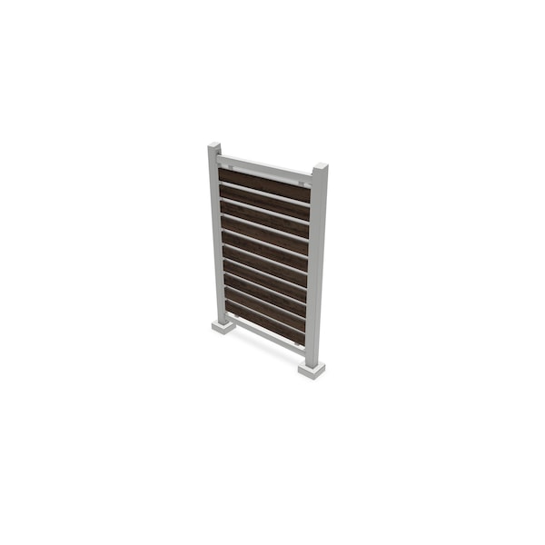 Ghent 63''W x 92''H Preserve, Single Unit, Glass, Walnut Slat Wall, Anodized Silver Frame - PSV1FGSSILNAWWAL