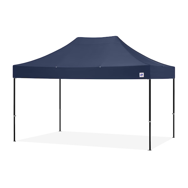 E-Z Up TAA Compliant Endeavor Shelter, 10' W x 15' L, Black Aluminum Frame, Navy Blue Top - END3ABK15KMCNB