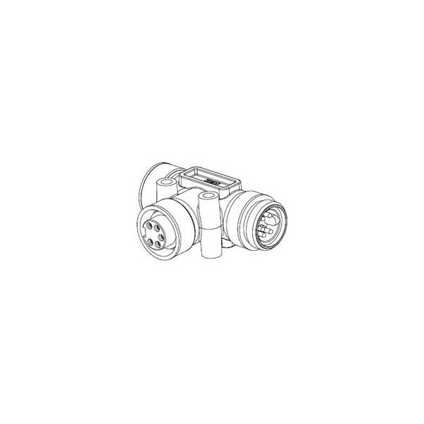 Woodhead Mini-Change Tee Auxiliary Power, 4 Poles, Male/Female With Female Drop - 1300350072