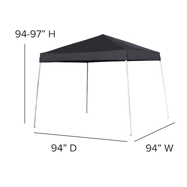 Flash Furniture 8'x8' Black Outdoor Pop Up Slant Leg Canopy Tent - JJ-GZ88-BK-GG
