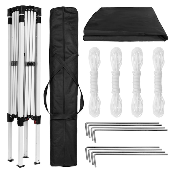 Flash Furniture 8'x8' Black Outdoor Pop Up Slant Leg Canopy Tent - JJ-GZ88-BK-GG
