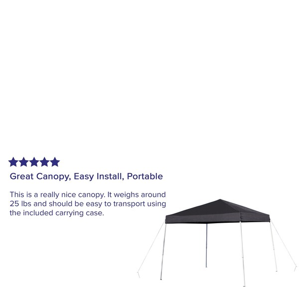 Flash Furniture 8'x8' Black Outdoor Pop Up Slant Leg Canopy Tent - JJ-GZ88-BK-GG