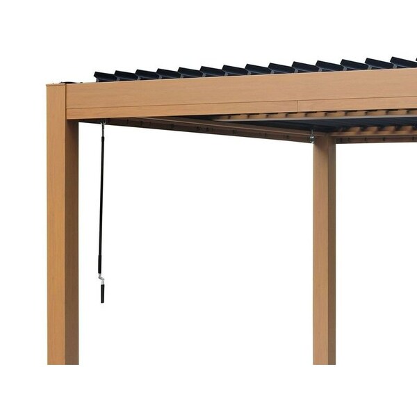 Gazebo Penguin Vikos 10 x10 Aluminum stand alone Pergola Wood finish - With Alum Tracks - PA1010-W118