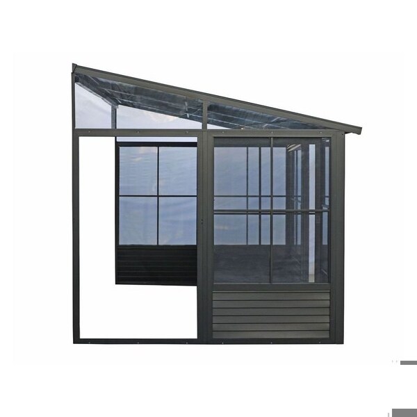 Gazebo Penguin Florence Wall Mounted Solarium 10x12 Metal Roof in black - W1209MR-42